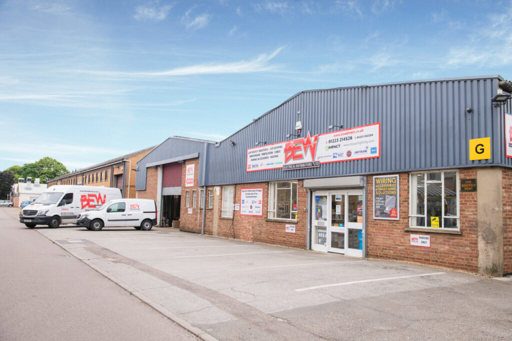 Shop front of BEW Cambridge building